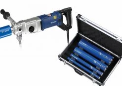 Carat Carotteuse A-2032 Jeu De Forets Diamantés 2000 Watt 70-162 Mm + Mallette + 4 Forets Dans La Mallette