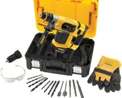 DeWalt Perforateur Burineur D25417KT-QS Marteau Combi SDS-Plus, 1000W Avec Mandrin à Changement Rapide + 5 Ans De Garantie Du Revendeur ! + Jeu De Ciseaux à Bois