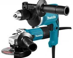 Makita Perceuse Visseuse DK0050X1 230 V Combi Set (impact) De Perçage Et De Meulage HP1631 Et GA5030R Dans Coffret