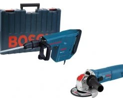Bosch Bleu Perforateur Burineur GSH 11 E Professional Avec SDS-max + Meuleuse D'angle GWX 10-125 0615990M3F